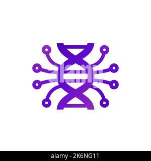 DNA sequencing icon, vector logo Stock Vector