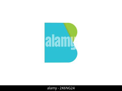 abstract art alphabet letter b logo with two triangles Stock Vector