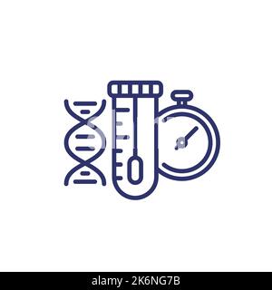 fast dna test line icon Stock Vector