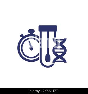 fast dna test icon on white Stock Vector