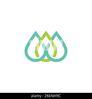 Three Drop Water Logo Simple Design, organic icon Stock Vector