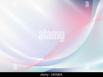 Abstract wavy lines elements with lighting effect on blurred background. Vector illustration Stock Vector