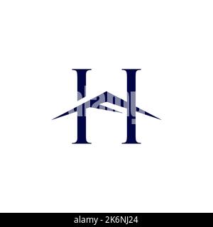 H Mountain Logo suitable for initial or company logo design Stock Vector
