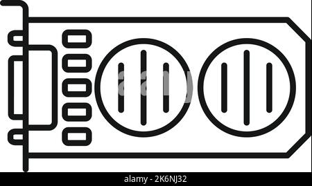 Gpu icon outline vector. Computer card. Chip cpu Stock Vector