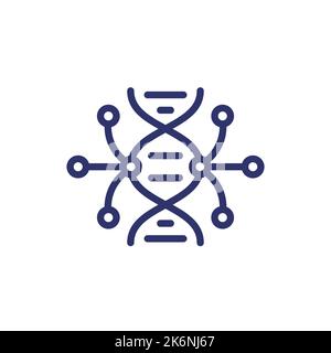 DNA sequencing, genetics line icon Stock Vector