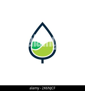 Drop Water Organic Logo Symbol Vector Design Stock Vector