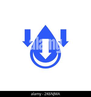 low water level icon with arrows, vector sign Stock Vector