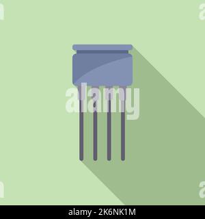 Audio resistor icon flat vector. Electric circuit. Computer energy ...