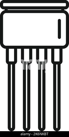 Chemistry resistor icon outline vector. Electronic chip. Electric ...