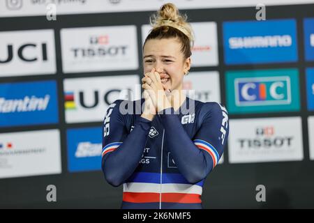 Podium Mathilde Gros of France Gold medal Women s Sprint during