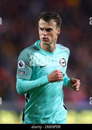 London, UK. 14th October 2022. Solly March of Brighton during the Premier League match at Brentford Community Stadium, London. Picture credit should read: David Klein / Sportimage Credit: Sportimage/Alamy Live News Stock Photo