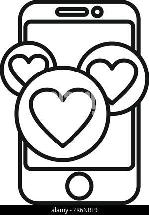 Phone subscribe like icon outline vector. Email message. Notice button Stock Vector
