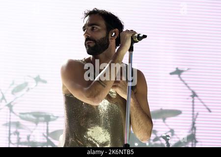 Italian singer Marco Mengoni during his performance in Bologna