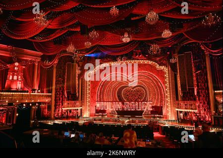 Cologne, Germany. 14th Oct, 2022. The set of 'Moulin Rouge! The Musical,' which premieres at the Musical Dome in November. Credit: Horst Galuschka/dpa/Alamy Live News Stock Photo