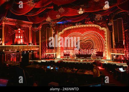 Cologne, Germany. 14th Oct, 2022. The set of 'Moulin Rouge! The Musical,' which premieres at the Musical Dome in November. Credit: Horst Galuschka/dpa/Alamy Live News Stock Photo