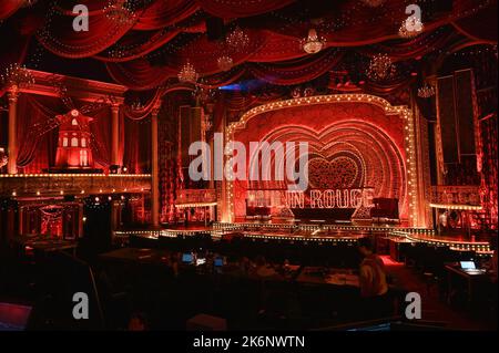 Cologne, Germany. 14th Oct, 2022. The set of 'Moulin Rouge! The Musical,' which premieres at the Musical Dome in November. Credit: Horst Galuschka/dpa/Alamy Live News Stock Photo