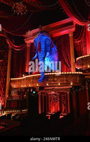 Cologne, Germany. 14th Oct, 2022. The set of 'Moulin Rouge! The Musical,' which premieres at the Musical Dome in November. Credit: Horst Galuschka/dpa/Alamy Live News Stock Photo