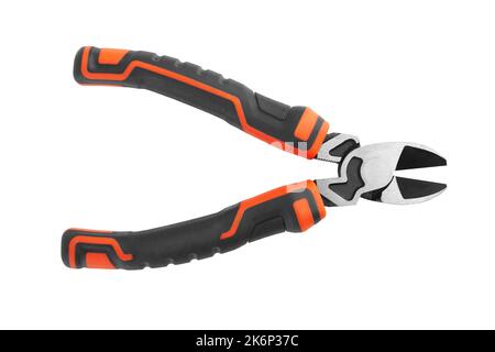 Wire cutter pliers isolated on white background Stock Photo