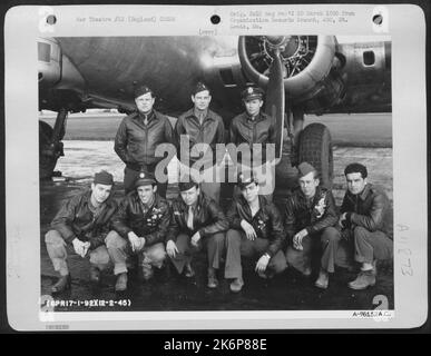 Crew Of The 92Nd Bomb Group Pose Beside Their Boeing B-17 At An Air ...