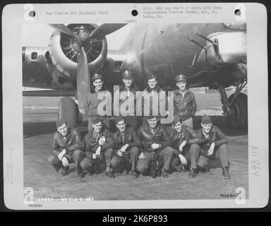 Crew Of The 92Nd Bomb Group Pose Beside Their Boeing B-17 At An Air ...