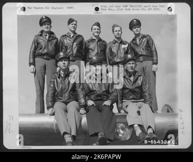 Crew 7 Of The 613Th Bomb Squadron, 401St Bomb Group, Pose For The Photographer At An 8Th Air Force Base In England, 9 September 1944. Stock Photo