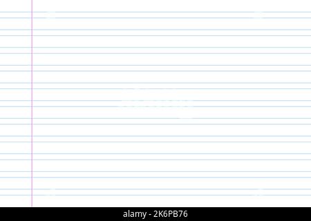 Notebook paper background. Horizontal Line note document. Vector illustration Stock Vector