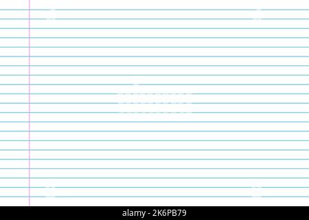 Notebook paper background. Horizontal lined note document. Vector illustration Stock Vector