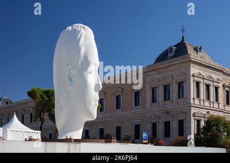 Editorial Madrid, Spain - September 20, 2022: The 12 meter high sculpture of 'Julia' in the Plaza Colon in Madrid, Spain, Europe. Stock Photo