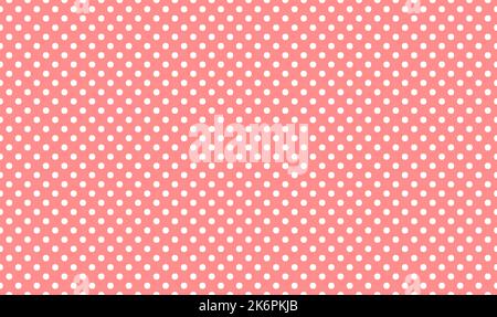 Polka dot background seamless pattern. Coral color. Vector illustration Stock Vector
