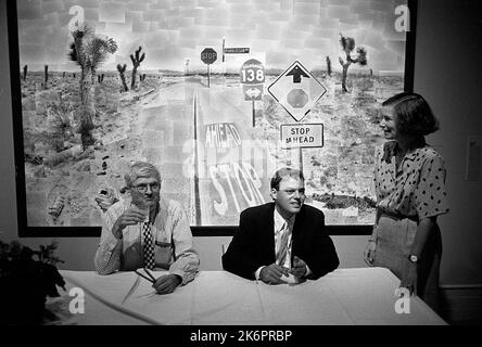 David Hockney, British painter and photographer, at the International Center of Photograpy (ICP) during one of his exhibits, New York, USA Stock Photo