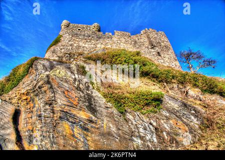 Peninsula of Ardamurchan, Scotland. Artistic view of the historic of Castle Tioram on the island of Eilean Tioram. Stock Photo