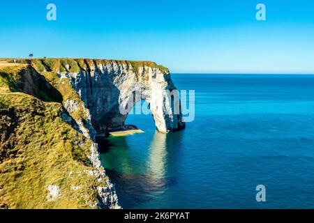 Beach walk on the beautiful alabaster coast near Étretat - Normandy - France Stock Photo