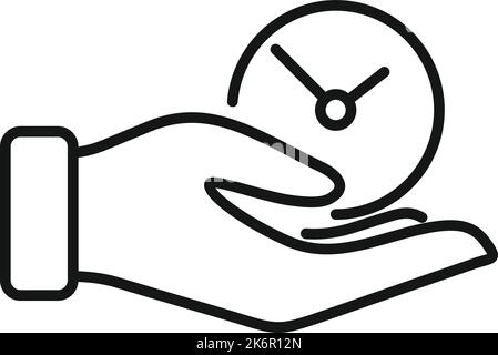 Keep work hour icon outline vector. Office time. Flex worker Stock Vector