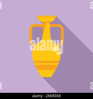 Geometric amphora icon flat vector. Ancient vessel. Art shape isolated ...