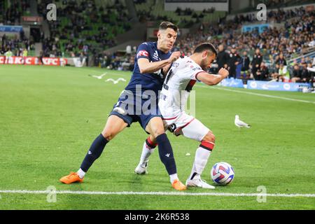 Melbourne, Victoria, Australia. 15th Oct, 2022. MELBOURNE, AUSTRALIA - OCTOBER 15: Melbourne Victory play Western Sydney Wanderers in round two of the 2022-2023 Isuze UTE A-League season at AAMI Park on 15th October 2022 (Credit Image: © Chris Putnam/ZUMA Press Wire) Stock Photo