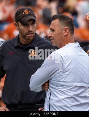 Iowa State Head Coach Steve Prohm Motions To His Team During An Ncaa 