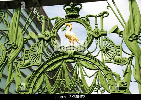 Details of the Sailors Home Gates, in Liverpool, England, UK Stock Photo