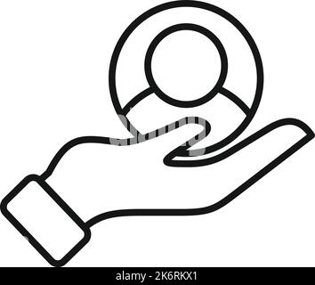 Keep target icon outline vector. Audience seo. Hunter lead Stock Vector