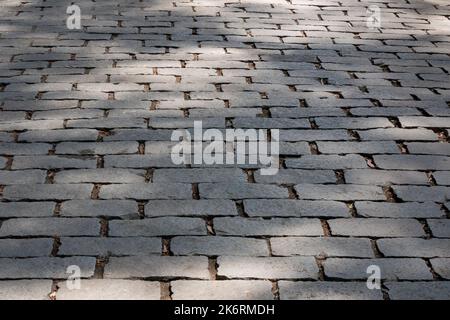 Street Made of Stone in the Form of Rectangles on Land Stock Photo