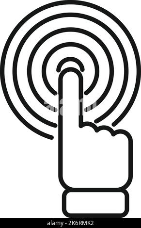 Push button target icon outline vector. People seo. Customer ad Stock Vector