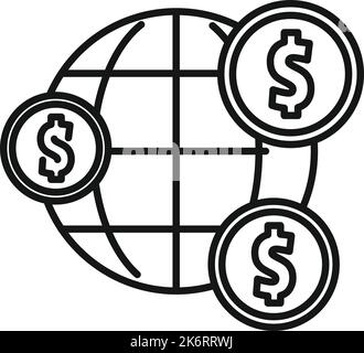 Global bank system icon. Outline global bank system vector icon color flat  isolated Stock Vector Image & Art - Alamy