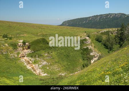 Mountain landscape of the plateau Lago-Naki of Caucasus mountain ranges in Adygea, Russia Stock Photo