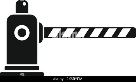 Flash light barrier icon simple vector. Train road. Stop closed Stock Vector