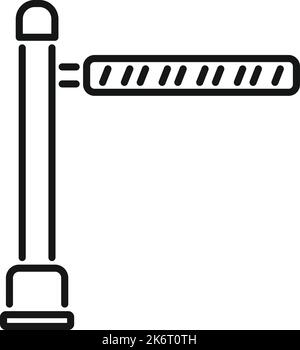 Block train barrier icon outline vector. Traffic gate. Rail road color ...