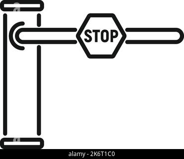 Block train barrier icon outline vector. Traffic gate. Rail road color ...