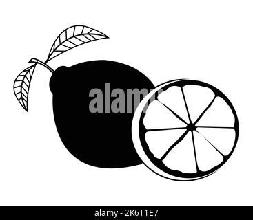 Black and white Lemon vector design.Best graphic resources illustration. vector graphic design for icons and symbols and logo designing and stationery Stock Vector