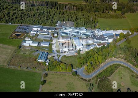 aerial view, Fraunhofer Institute for Molecular Biology and Applied Ecology, Auf dem Aberg, Grafschaft, Schmallenberg, Sauerland, Nordrhein-Westfalen, Stock Photo