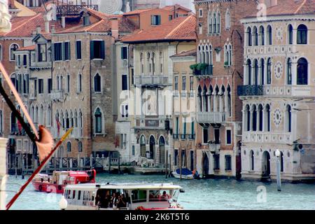 Water bus on the Grand Canal in Venice Stock Photo