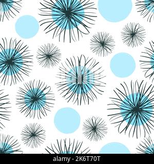 Abstract seamless pattern with blue circles. Trendy print. Stock Vector