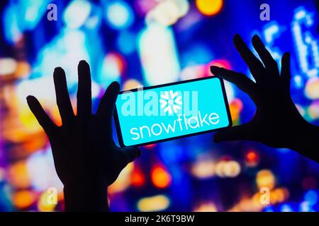 Brazil. 15th Oct, 2022. In this photo illustration, the Snowflake Inc. logo is displayed on a smartphone screen. (Credit Image: © Rafael Henrique/SOPA Images via ZUMA Press Wire) Stock Photo